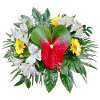 BOUQUET OF FLOWERS WITH FLAMINGO FLOWER