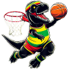 T-rex Dunking Ein Basketball Juneteenth Dinosaurier