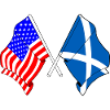 Flag USA and flag Scotland