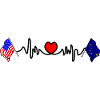Cardio heart with USA and Alaska