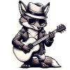 Custom Cartoon Fox Guitar TShirt