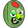GREEN OLIVES CARTOON PEPPERS