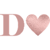 Rose gold heart letter