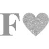 Letter f silver heart