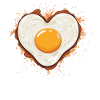 Fried egg with heart