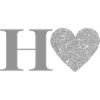 Letter h silver heart