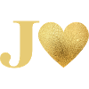 Letter j Golden Heart