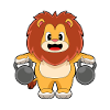 Lion Bodybuilder Dumbbells Bodybuilding