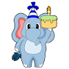 Elephant Birthday Candle Cake