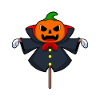 Vogelscheuche Halloween Kürbis