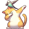 Chat et perruche dabbing mignon