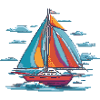 Bunter Pixelsegler