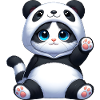 Cat in Panda Costume