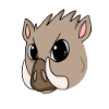 Motif tête de cochon sanglier