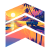 Été plages palmier surf