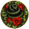 Snake and red roses