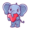 Yndig elefant med hjerte illustration til