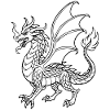 Drache -Linienzeichnung