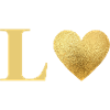 Letter l Golden Heart