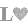 Letter l silver heart