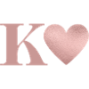 Buchstabe k Herz roségold