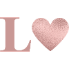 Letter l heart rose gold