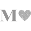 Letter M Silver Heart