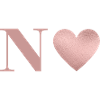 Letter n heart rose gold