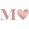 Letter M Heart Rose Gold