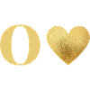 Letter o golden heart