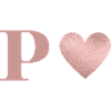Lettre p cœur rose gold