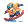 Pingouin Snowboarder Kawaii Pingouin Mignon
