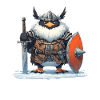 Pingouin Viking Kawaii Pingouin mignon