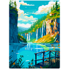 Plitvice Kroatien Vintage Reiseplakat Souvenir