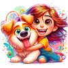 Girl with cute dog