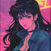 Anni '80 anime ragazza calmante stampa di moda di alta qualità