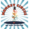 Monkey Circus - blue white