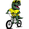 Dino BMX with Sunglasses