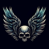 Skull with wings (black)