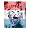 Niederlandeflagge mit Löwe