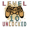 Level 10 ulåst gamer 10 fødselsdagsgave
