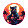 Guitar Music Cat Gift