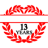 Name banner thirteen, heart laurel wreath