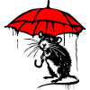 Rat with umbrella