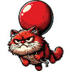Katze mit Luftballon