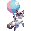 Katze mit Luftballon
