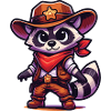 Waschbär-Cowboy