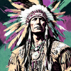 winnetou,indianer,illustration,graffiti,bunt,beige