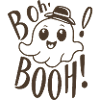 Cute ghost design with 'Booh!