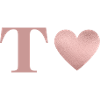 Letter t heart rose gold